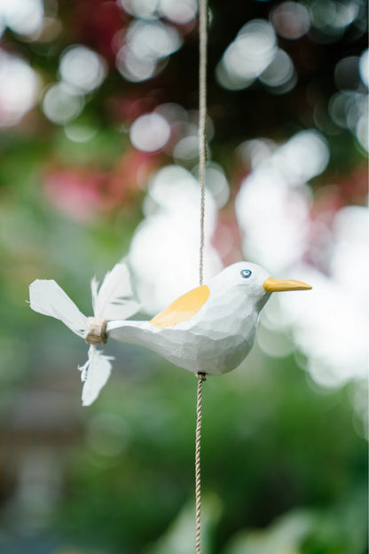 Humming birds in flight Yellow