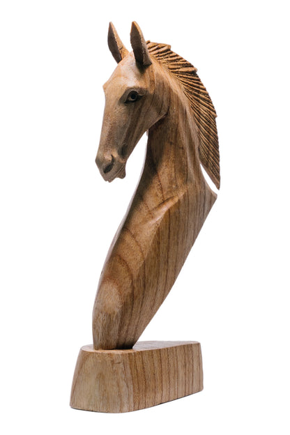 Graceful Gallopper Handcarved Wooden Horse Bust
