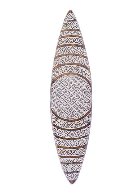 Tribal Carved Surfboard Wall Decor - Style 6