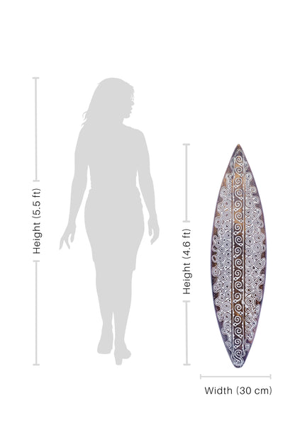 Tribal Carved Surfboard Wall Decor - Style 3
