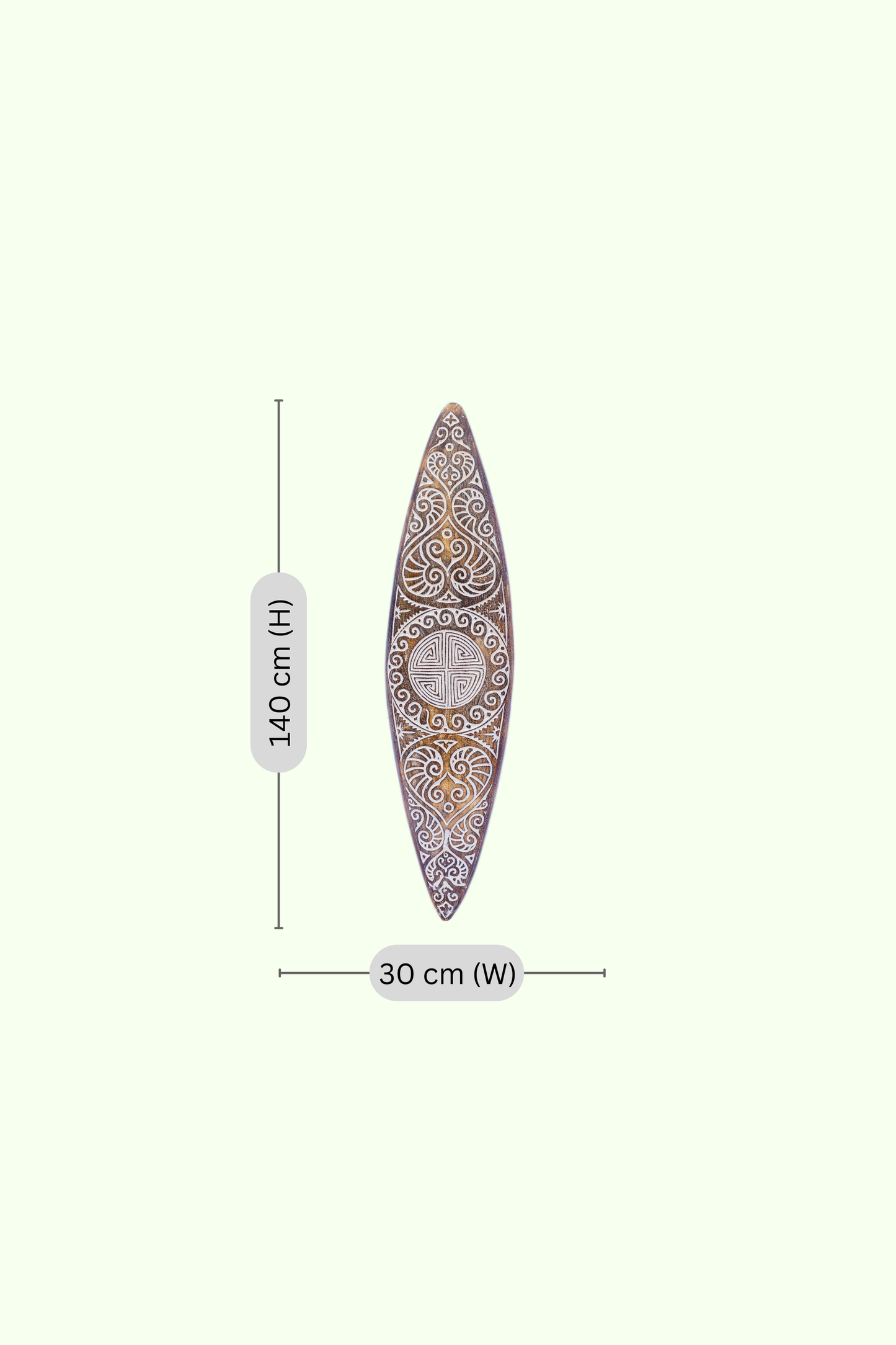 Tribal Carved Surf Board Wall Decor - Style 10