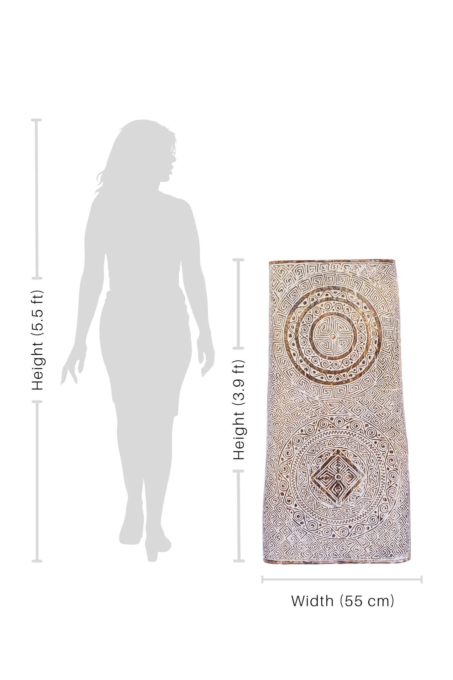 Intricate Tribal Hand Carved Wooden Panel - Medium - Style 1