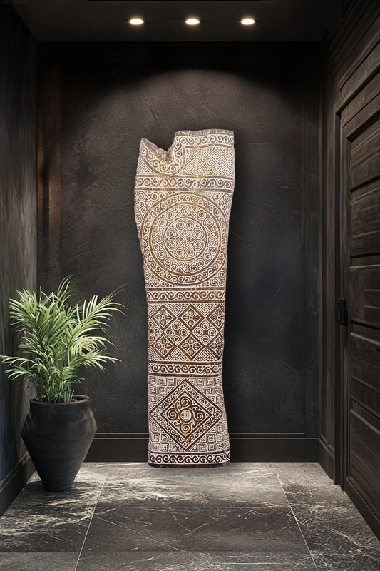 Intricate Tribal Hand Carved Wooden Panel – Large (Style 1)