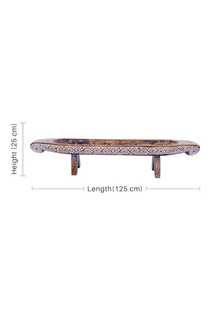 Tribal Hand Carved Wooden Boat - Large - Style 5