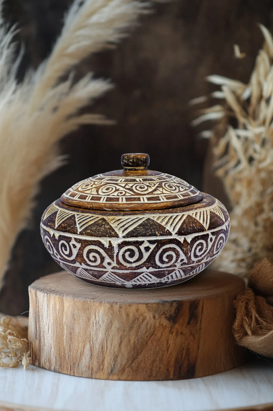 Hand Carved Timor Tribal Bowl – Style 3