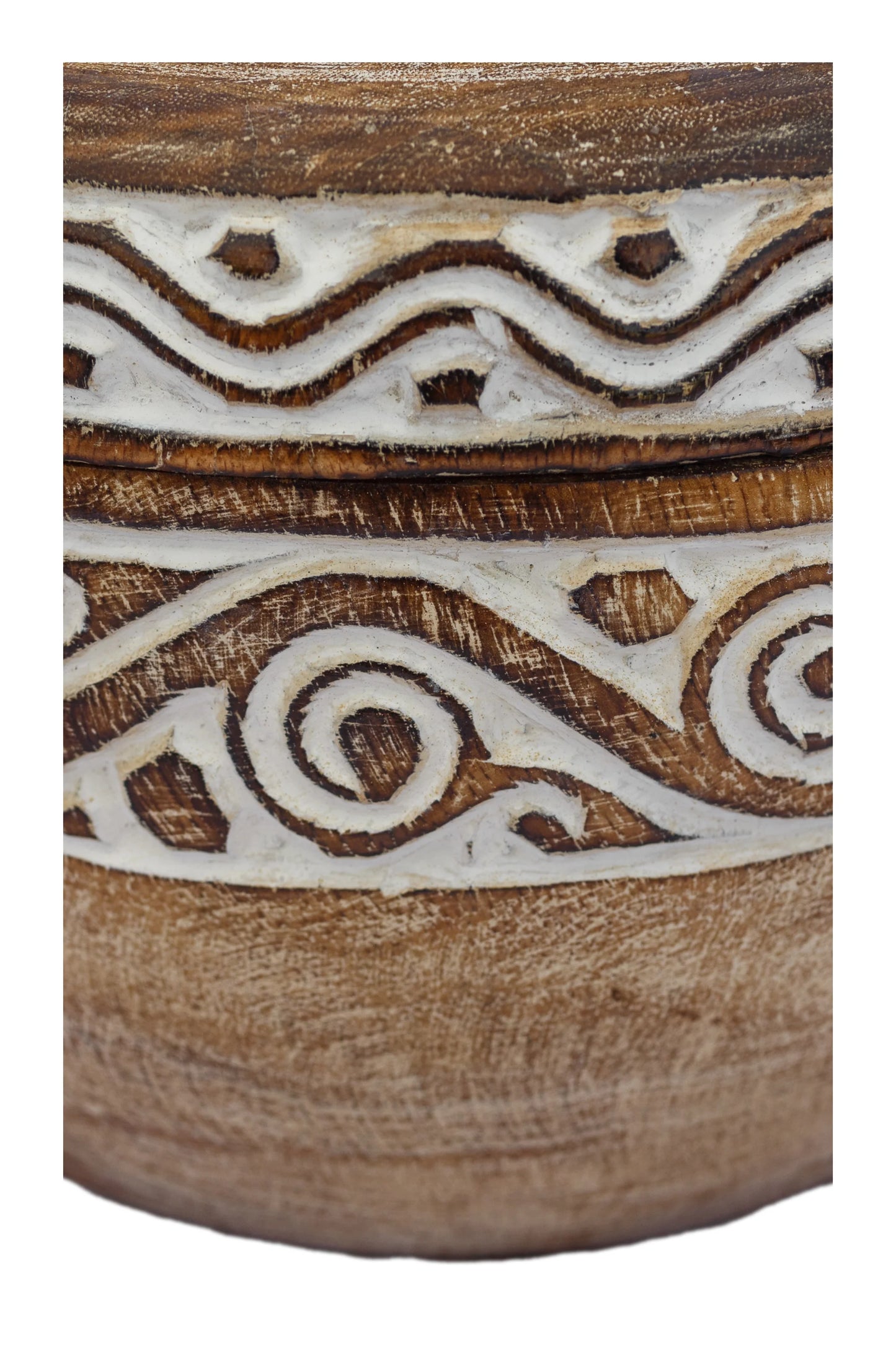 Tribal Hand Carved Timor Style Wooden Bowls With Lids - Style 1