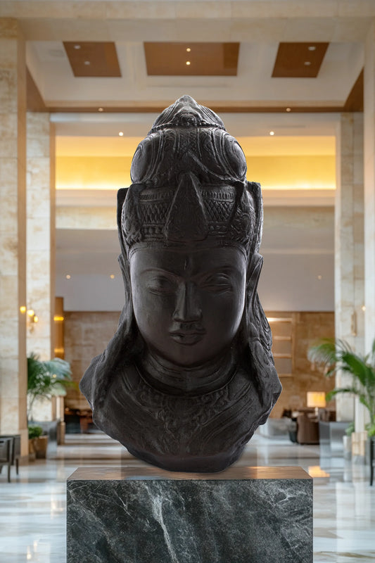 Lord Shiva Head Black Antique