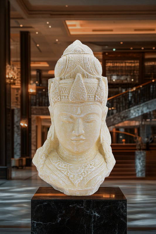 Lord Shiva Head White Antique
