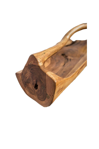 Teak Root Wooden Bowl with Handle