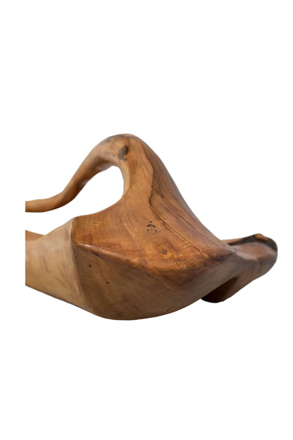 Teak Root Wooden Bowl with Handle