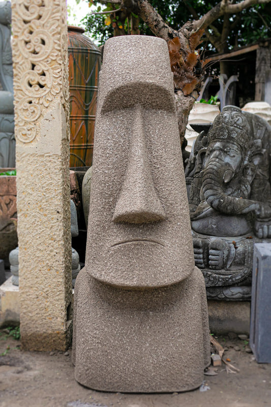 Moai Easter Statue With Flower Pot Inside Head - Medium