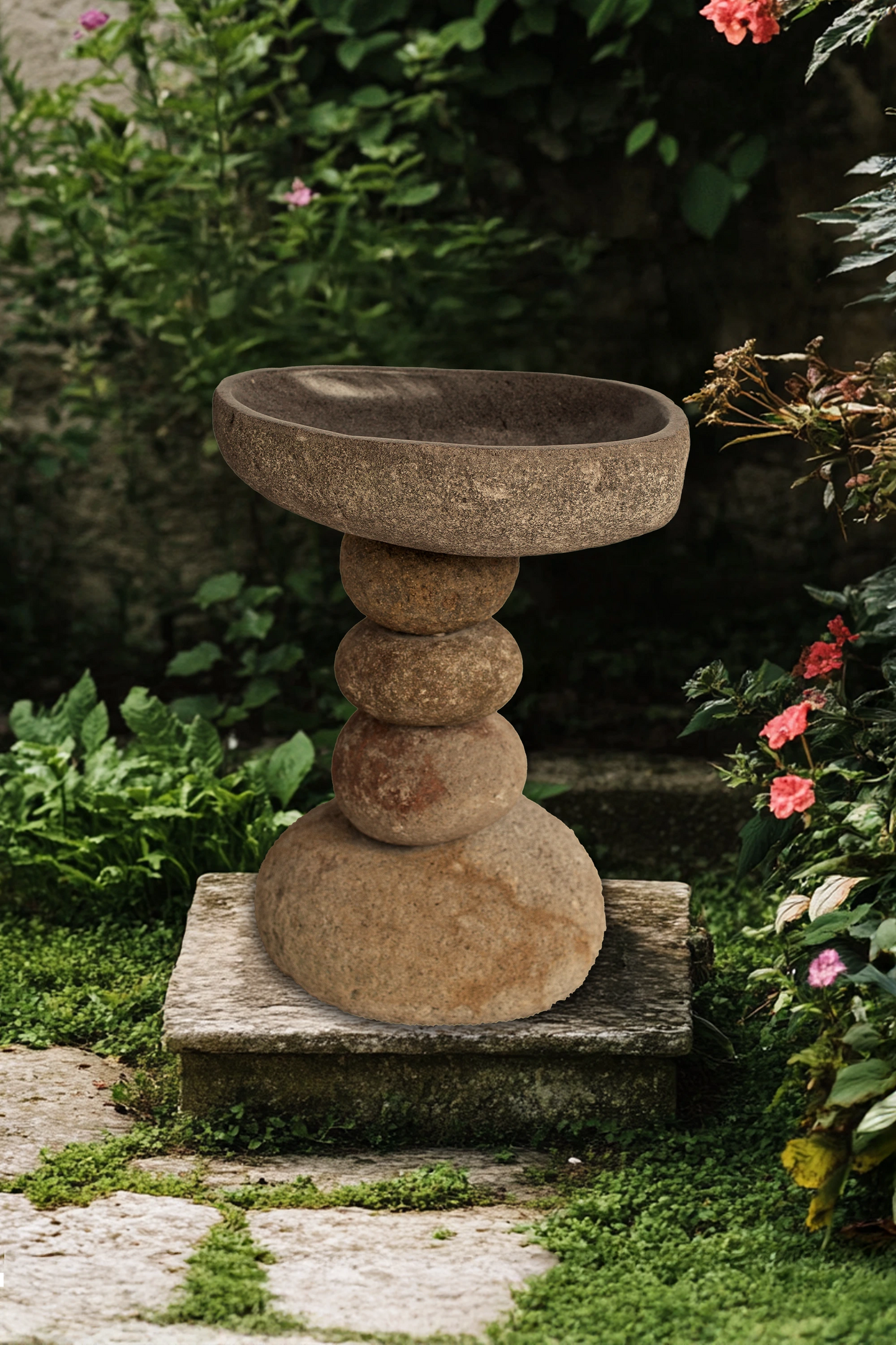 Natural Rock Bird Bath - Style 01