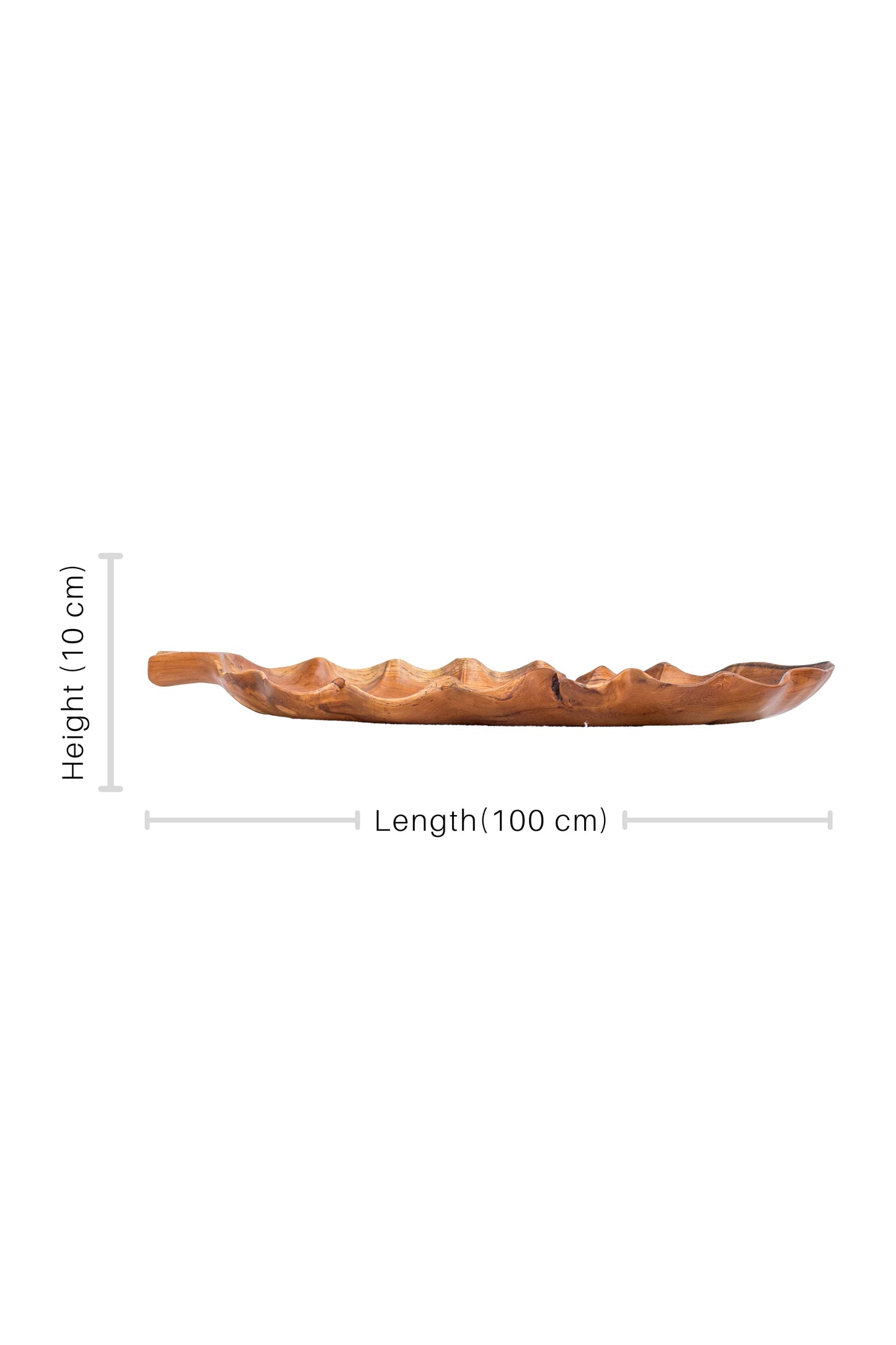 Hand Carved Single Piece Wood Natural Leaf Decor - Style 06