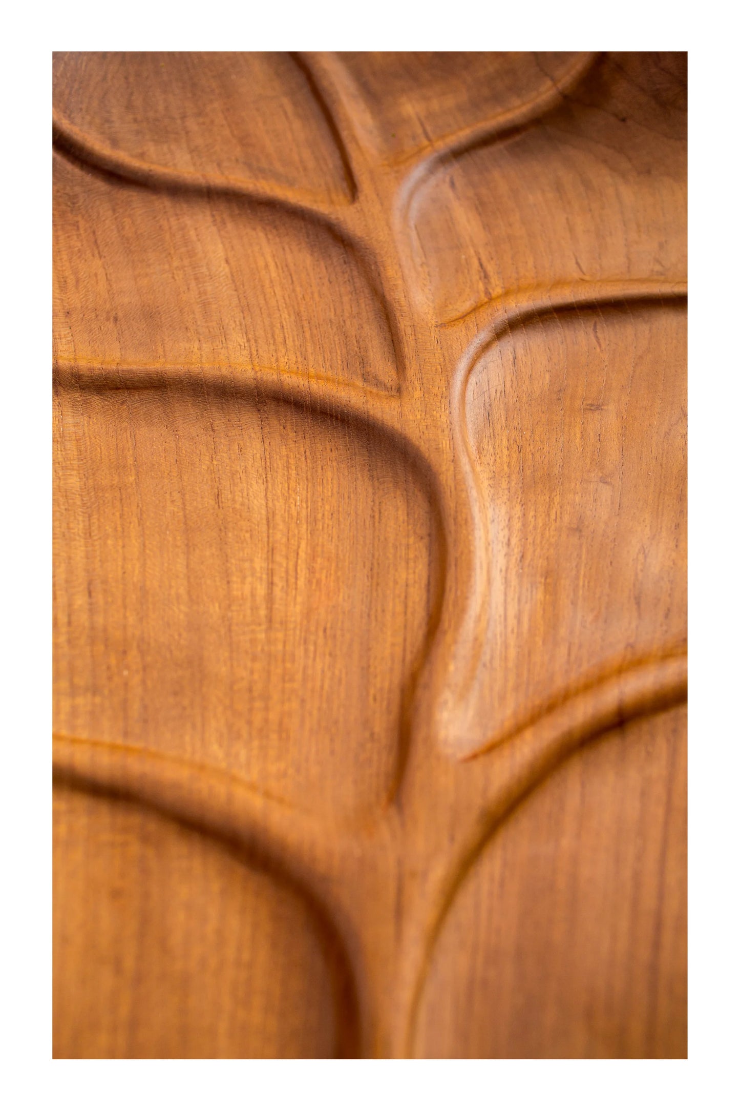 Hand Carved Single Piece Wood Natural Leaf Decor - Style 06