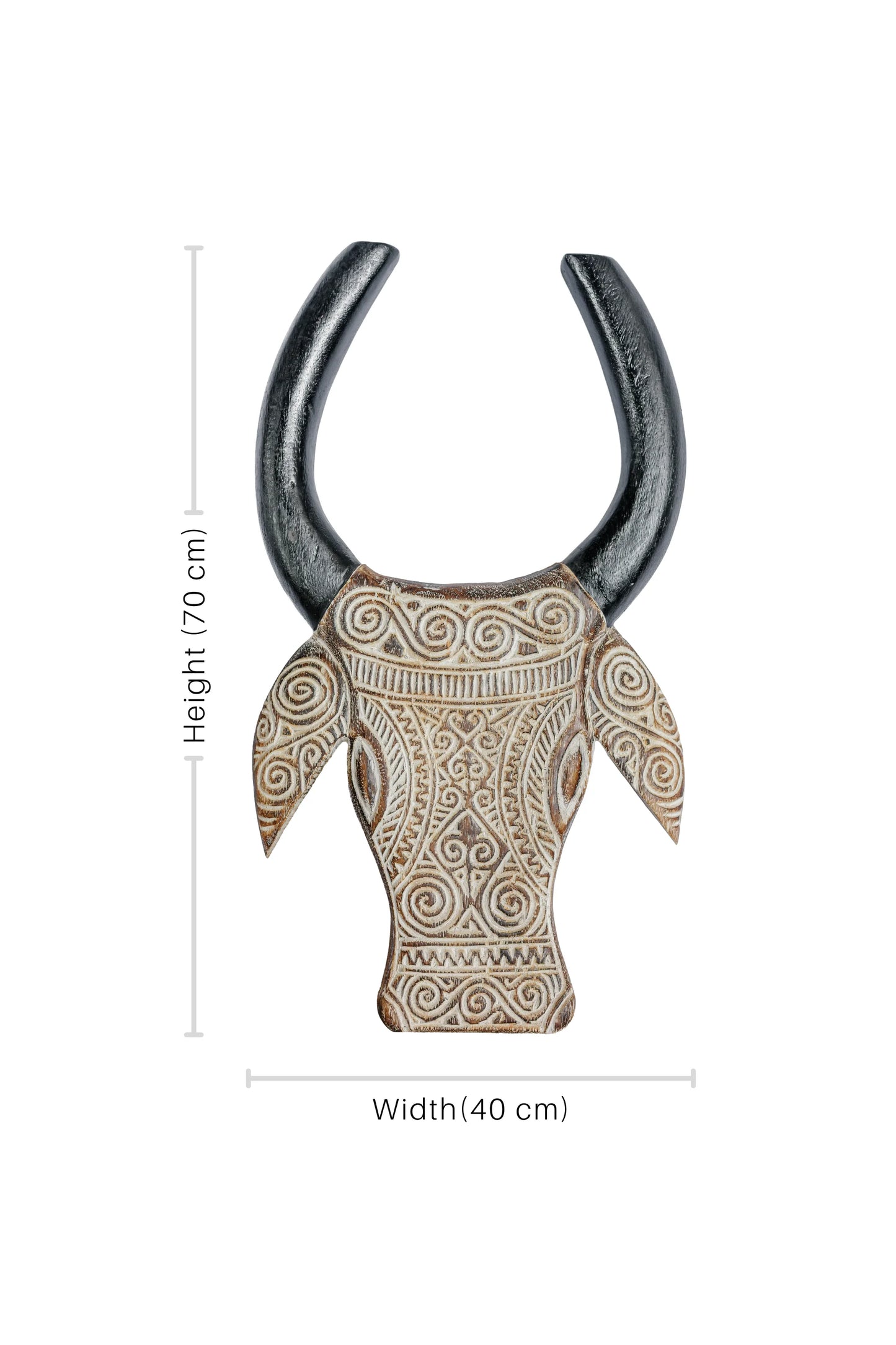 Timor Style Hand Carved Wooden Bull Head