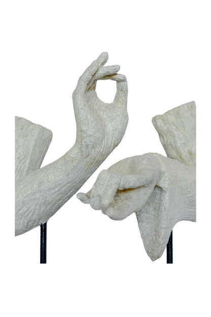 Meditating Buddha Hands on Wood