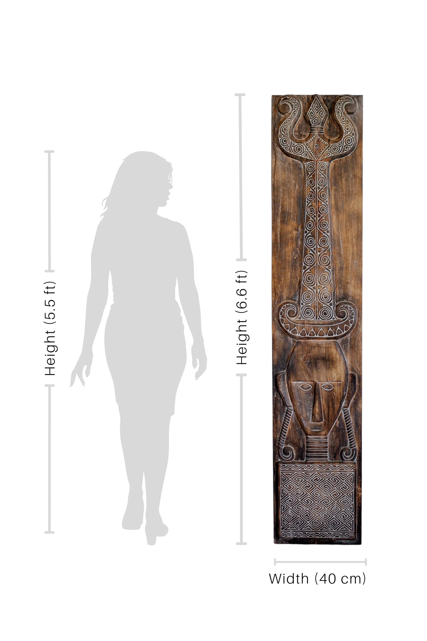 Tribal Madurese Carved King Panel - Style 06