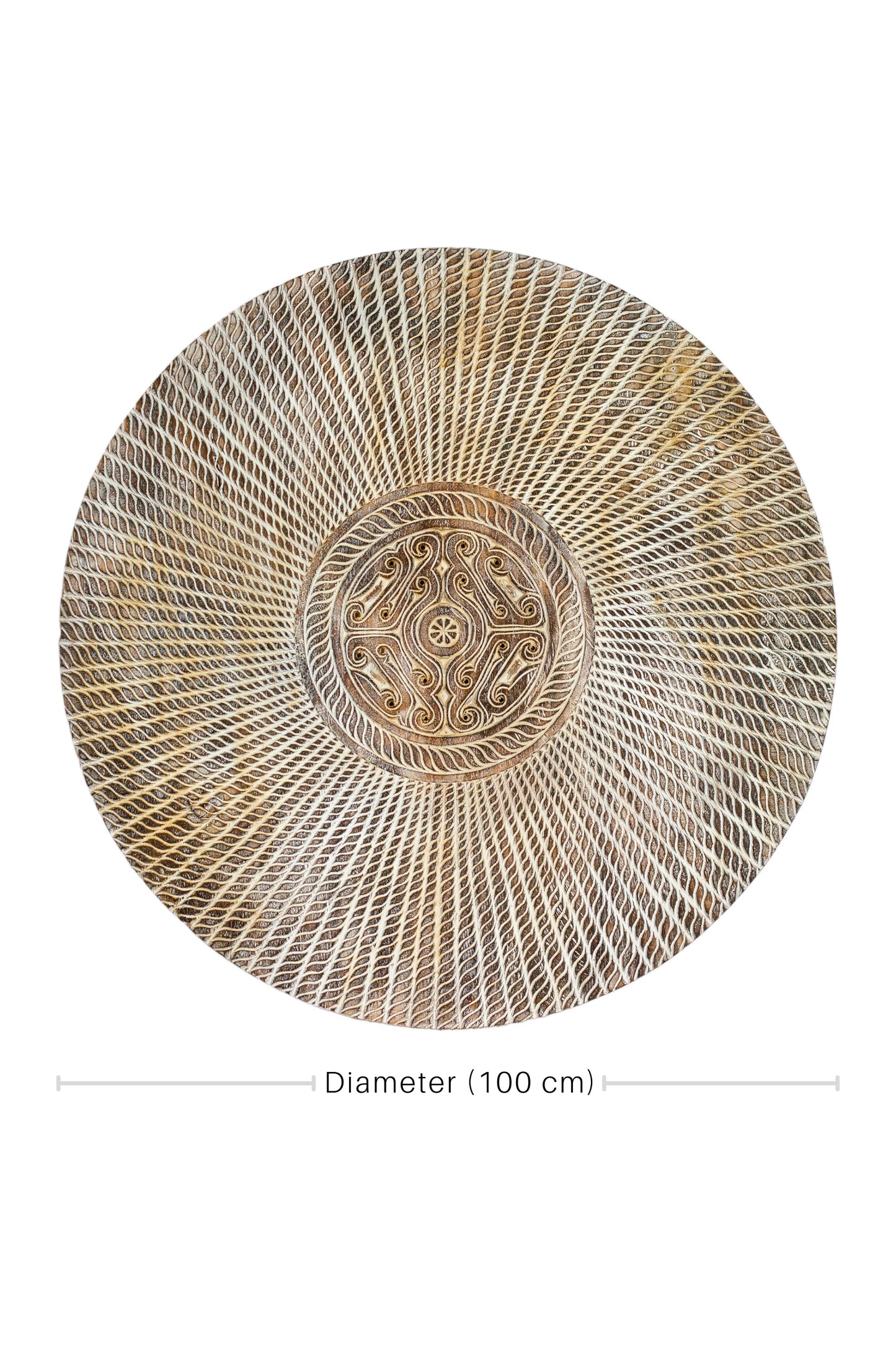 Timor Tribal Hand Carved Decorative Wall Panel - Round - Style 1