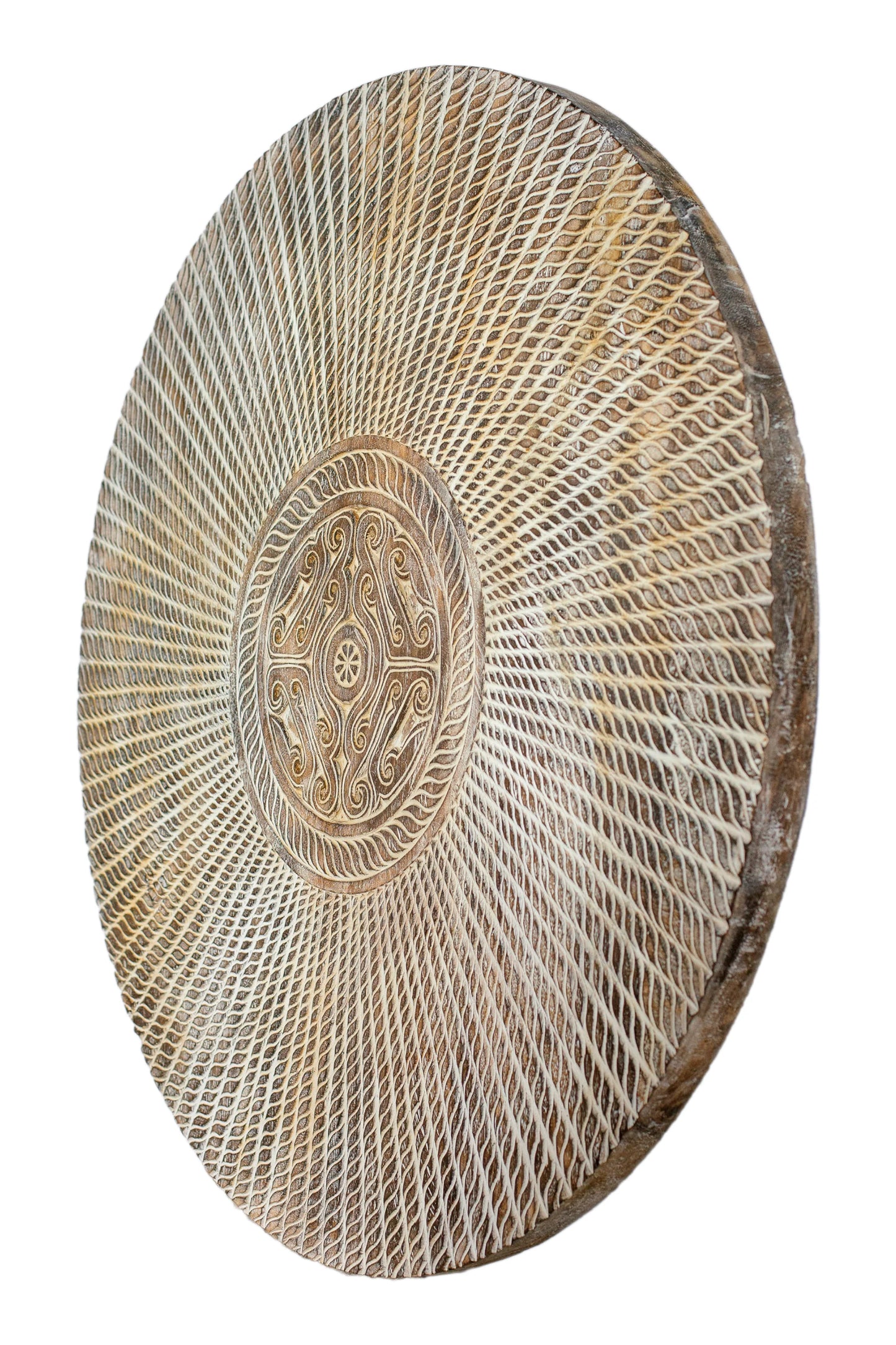 Timor Tribal Hand Carved Decorative Wall Panel - Round - Style 1