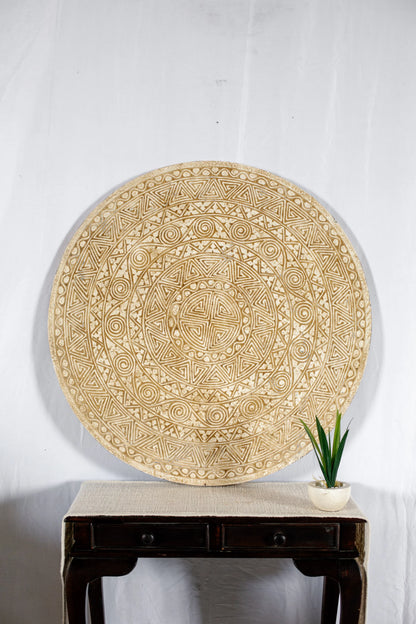 Timor Tribal Hand Carved Decorative Wall Panel - Round - Style 2