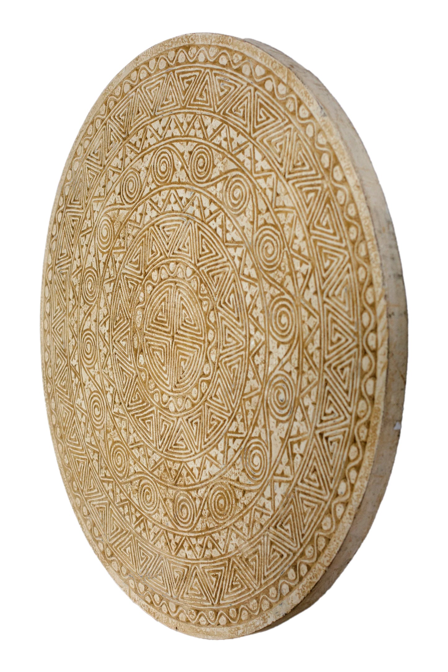 Timor Tribal Hand Carved Decorative Wall Panel - Round - Style 2