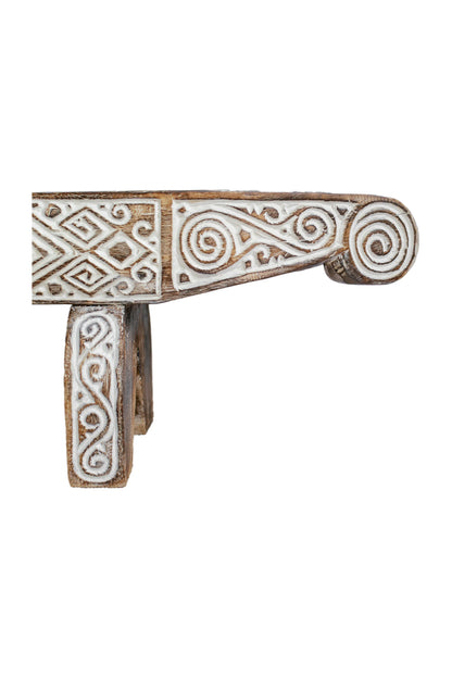 Timor Tribal Hand Carved Boat Bowl With Stand