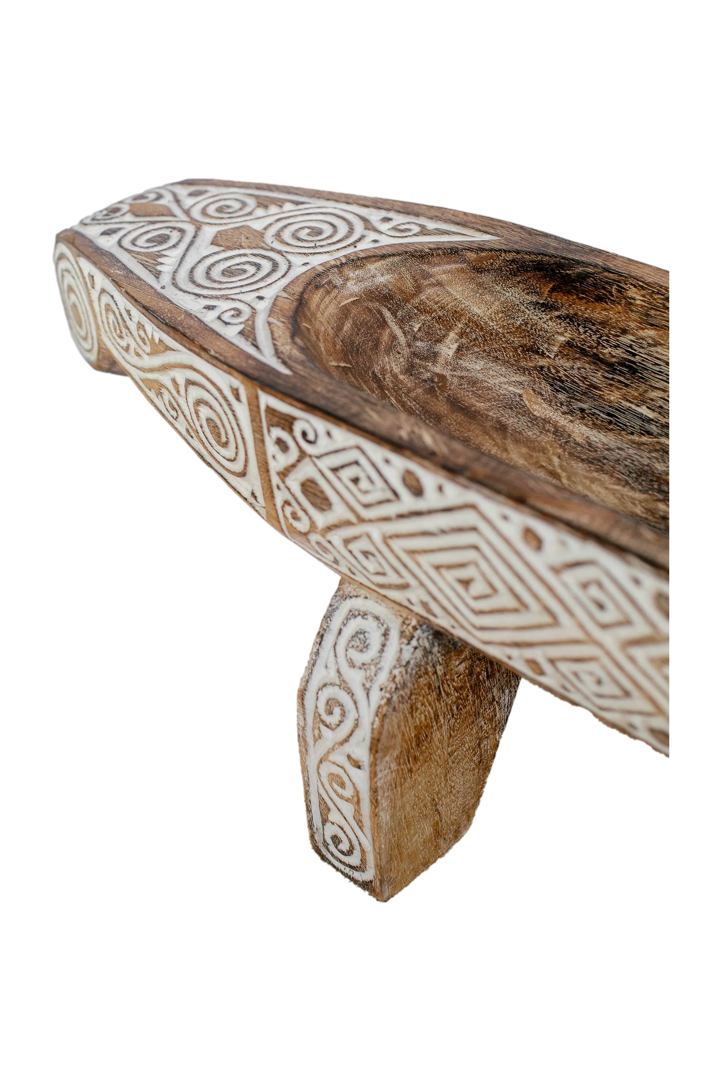Timor Tribal Hand Carved Boat Bowl With Stand
