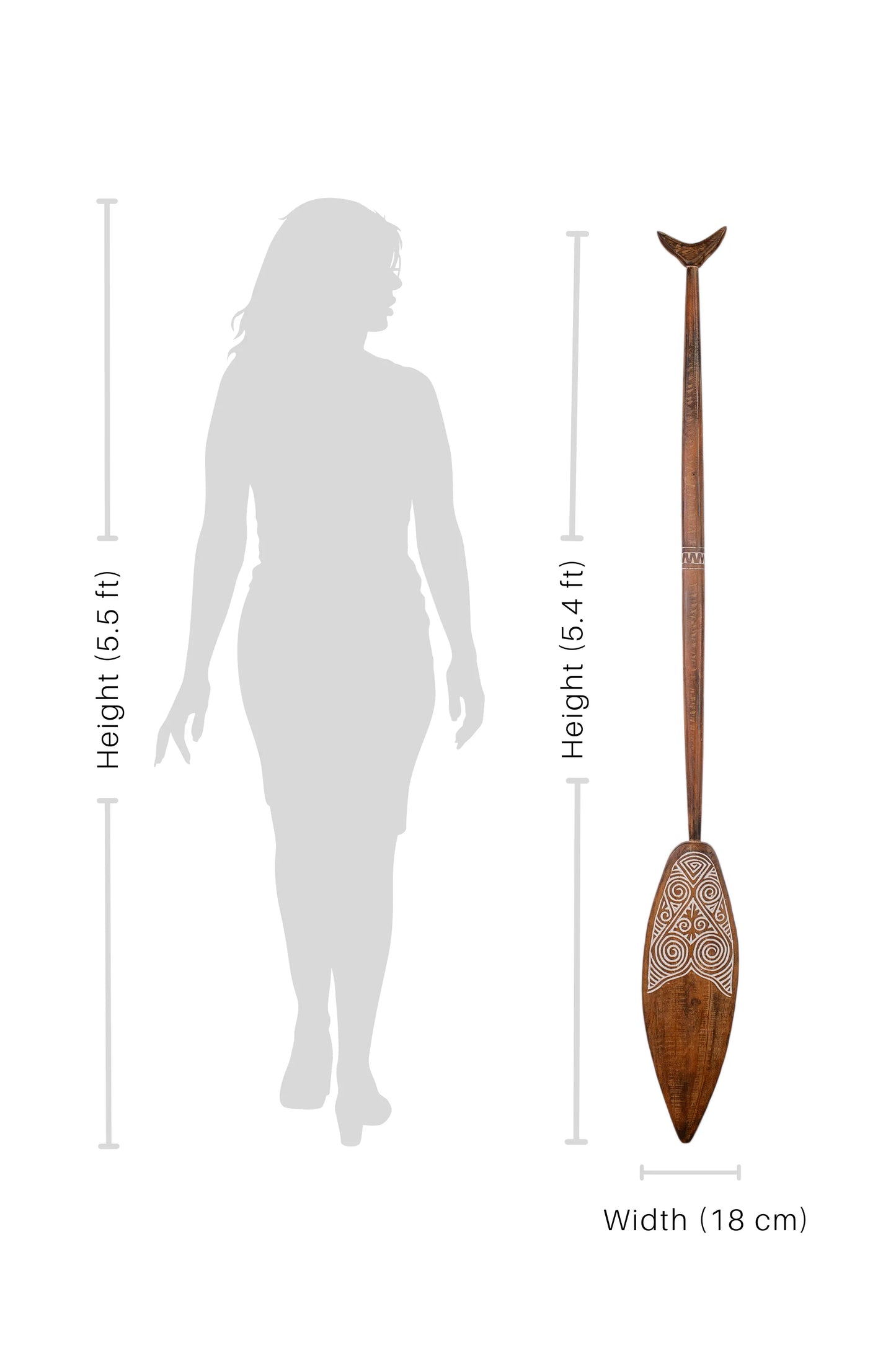 Timor Tribal Handcarved Wooden Oar - Style 1