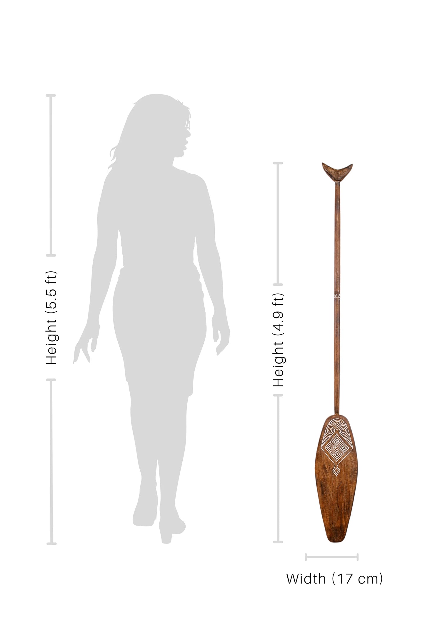 Timor Tribal Handcarved Wooden Oar - Style 2