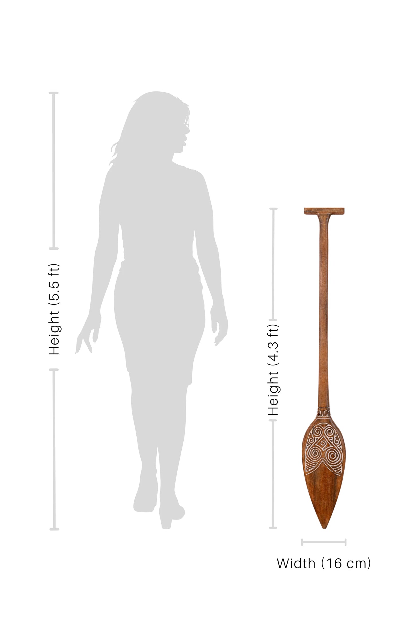 Timor Tribal Handcarved Wooden Oar - Style 5