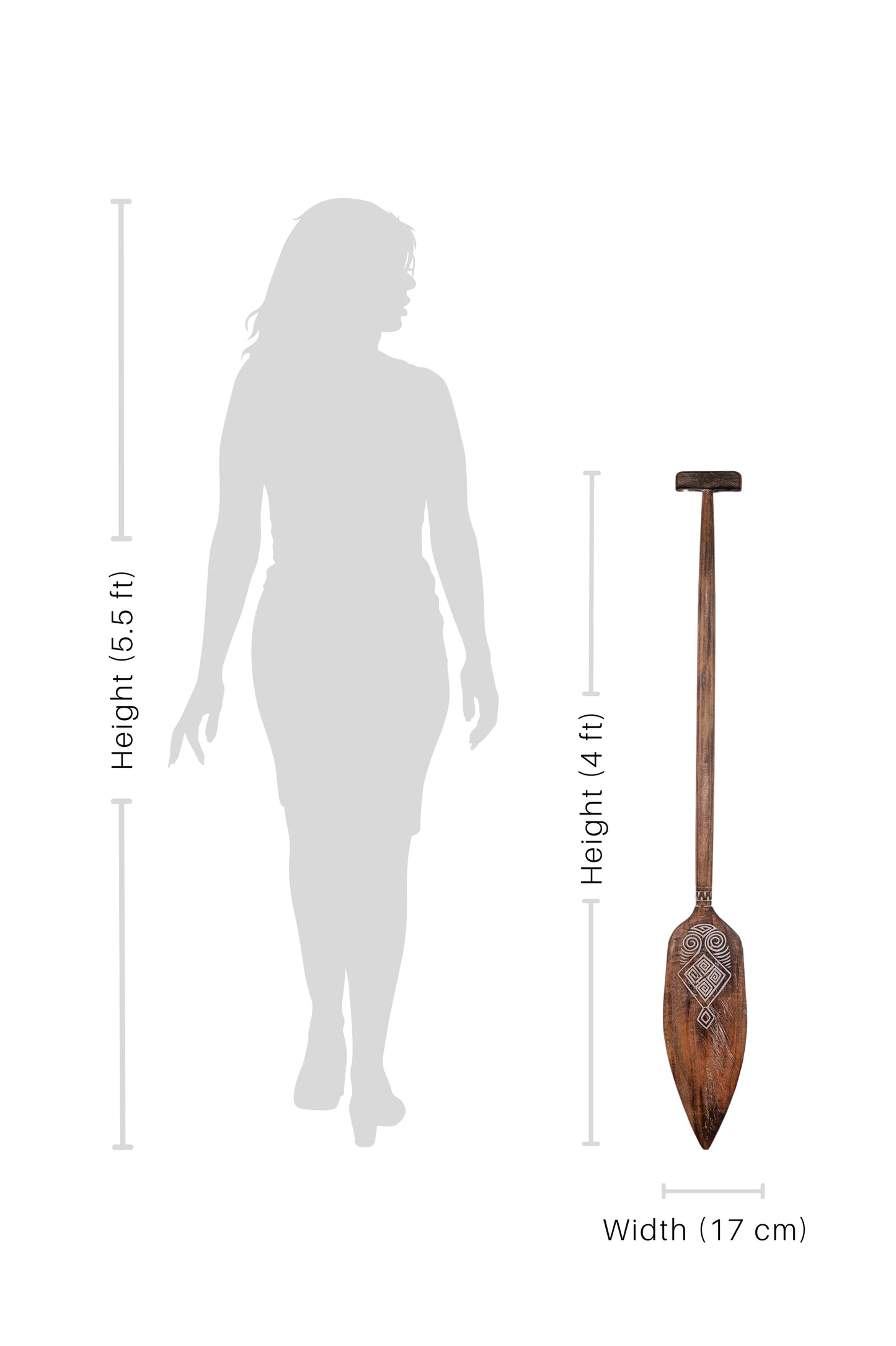 Timor Tribal Handcarved Wooden Oar - Style 6