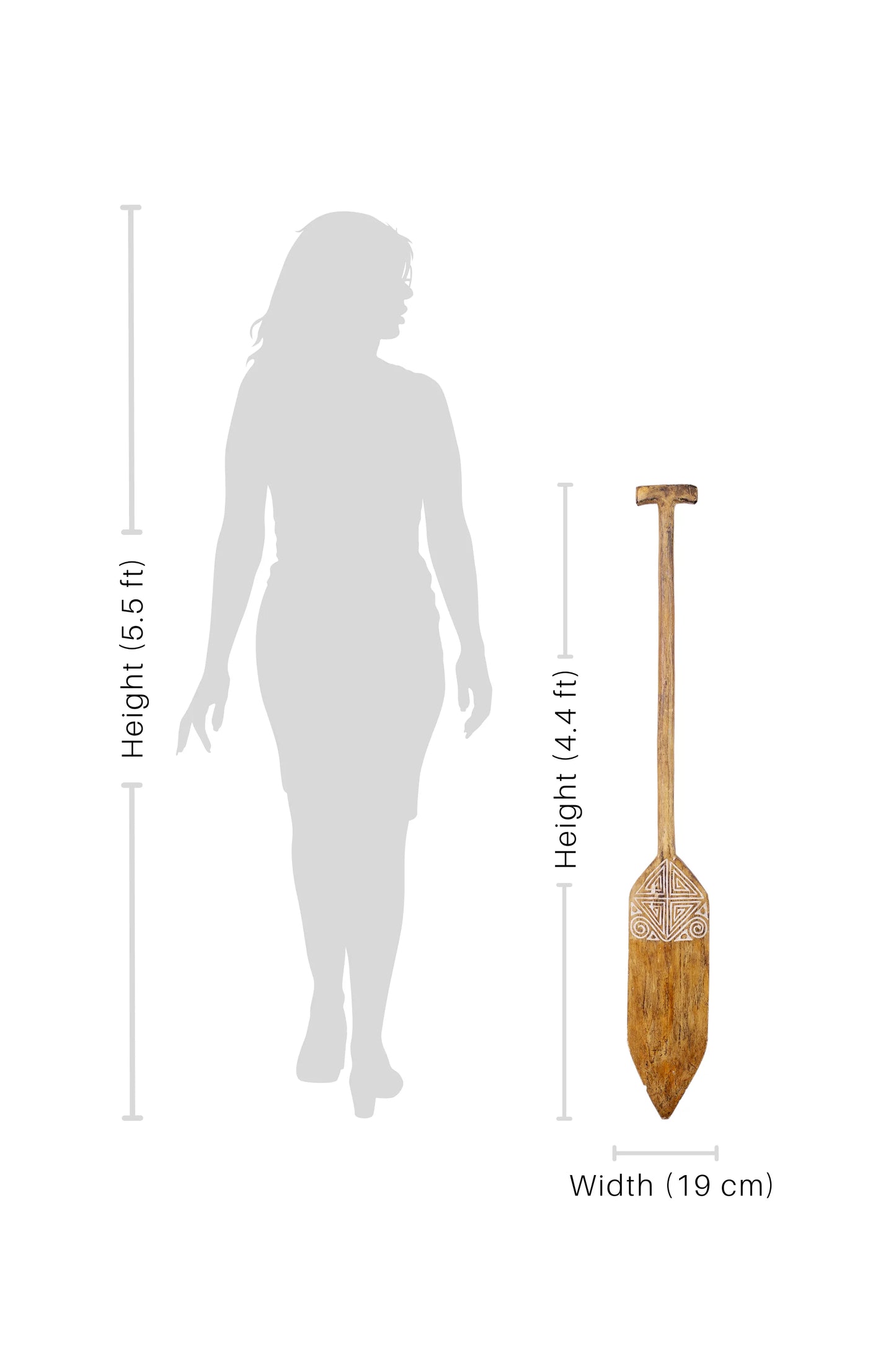 Timor Tribal Handcarved Wooden Oar - Style 8