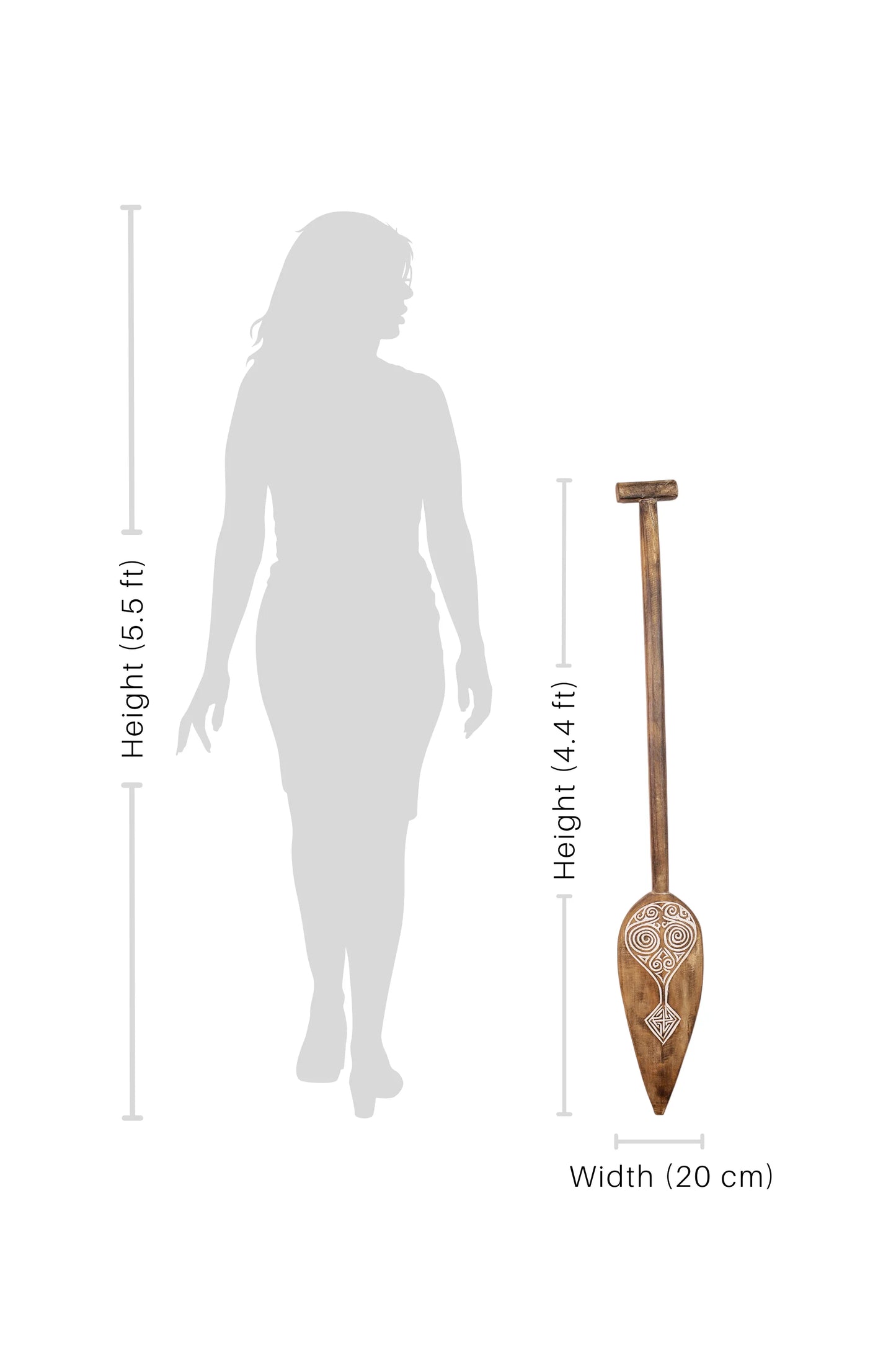 Timor Tribal Handcarved Wooden Oar - Style 9