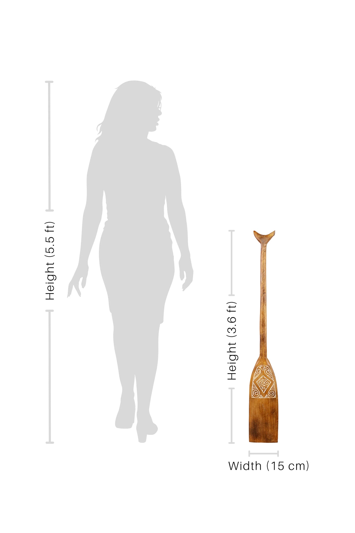 Timor Tribal Handcarved Wooden Oar - Style 14