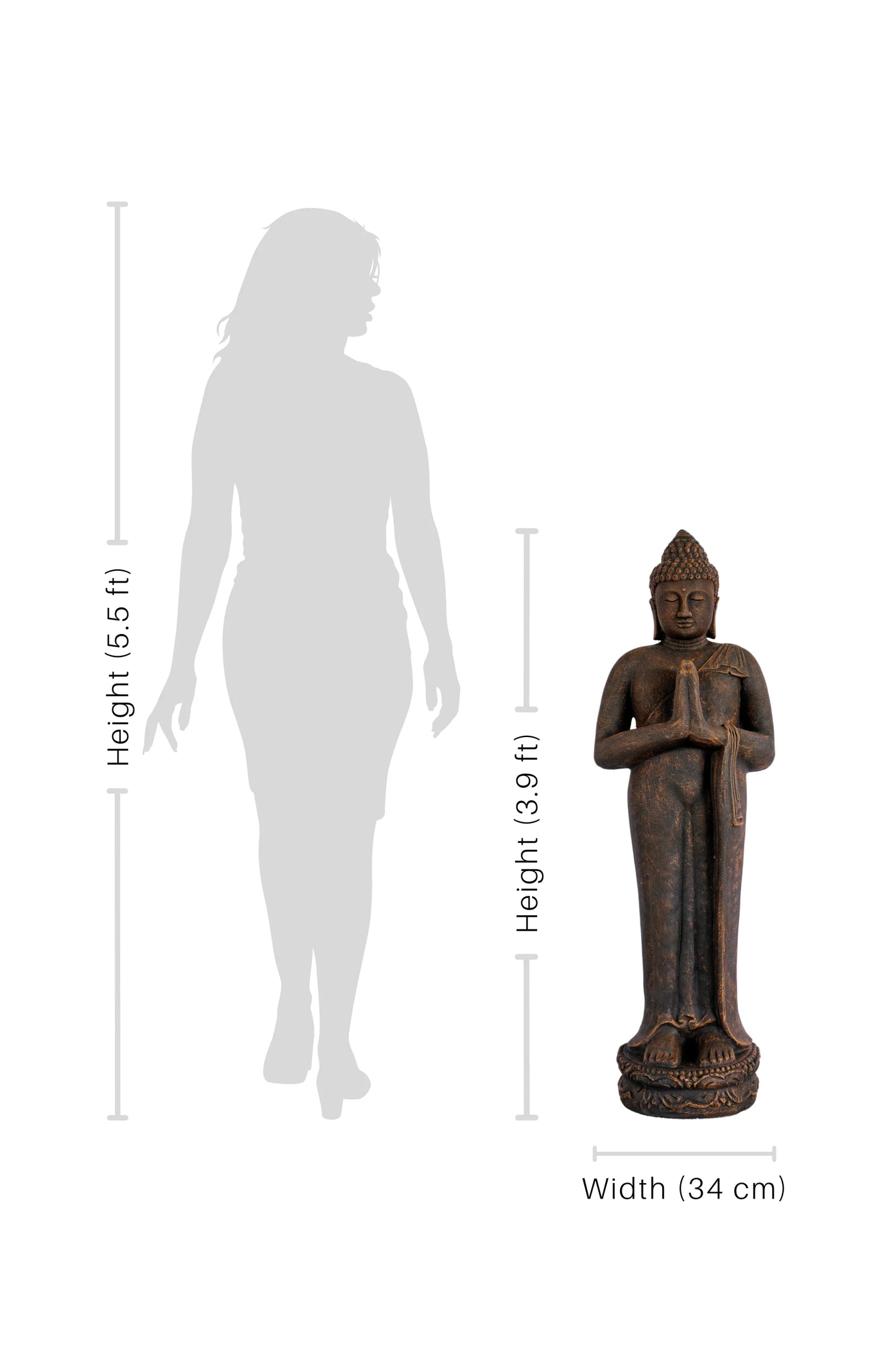 Standing Buddha - Antique Bronze