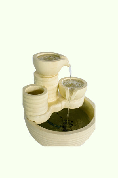 Cascading Water Fountain with Mini Planter