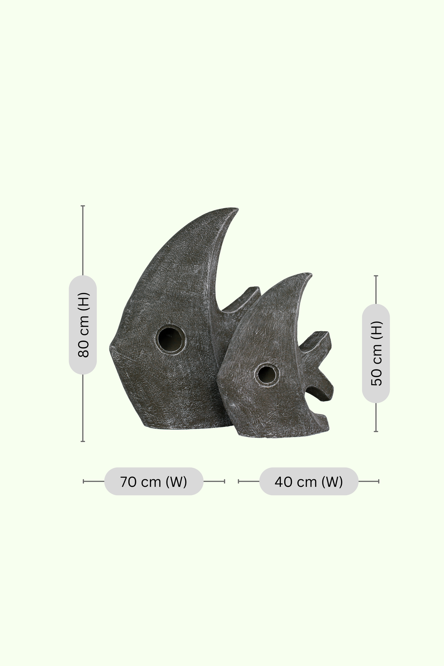 Fish Statue Set (Medium & Small)