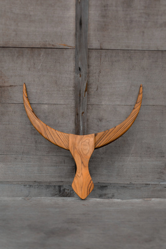 Precision carved bull head