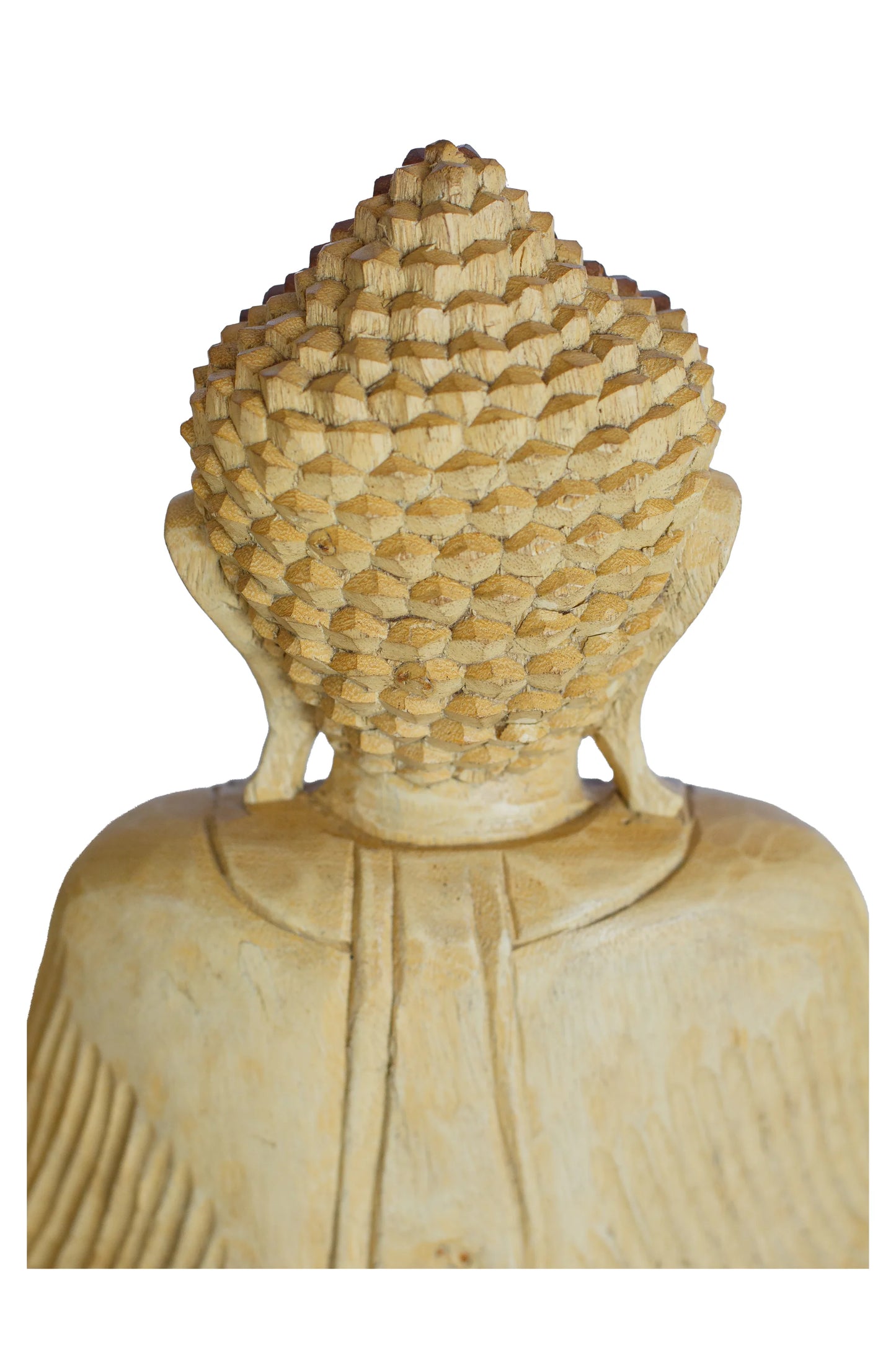 Hand Carved Wooden Meditating Buddha Statue - Style 1