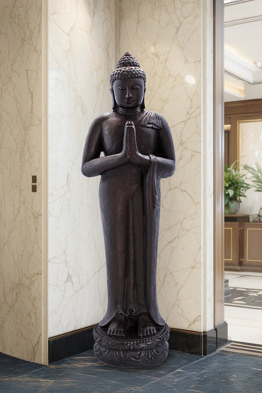 Standing Buddha Black Antique