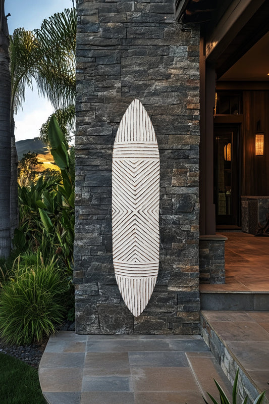 Tribal Hand Carved Surfboard - Style 02