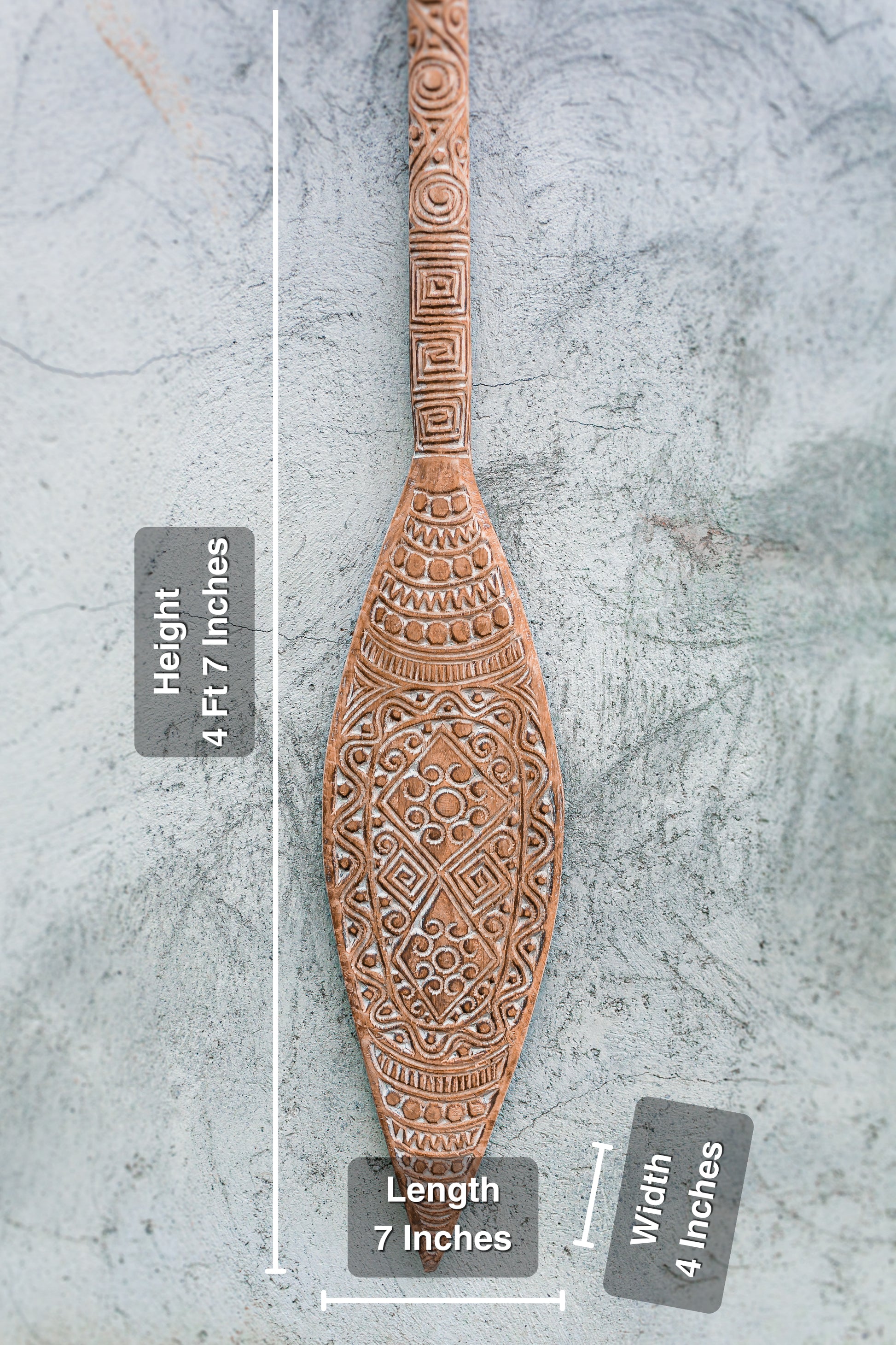 Timor Tribal Hand Carved Oars - Medium - Style 04