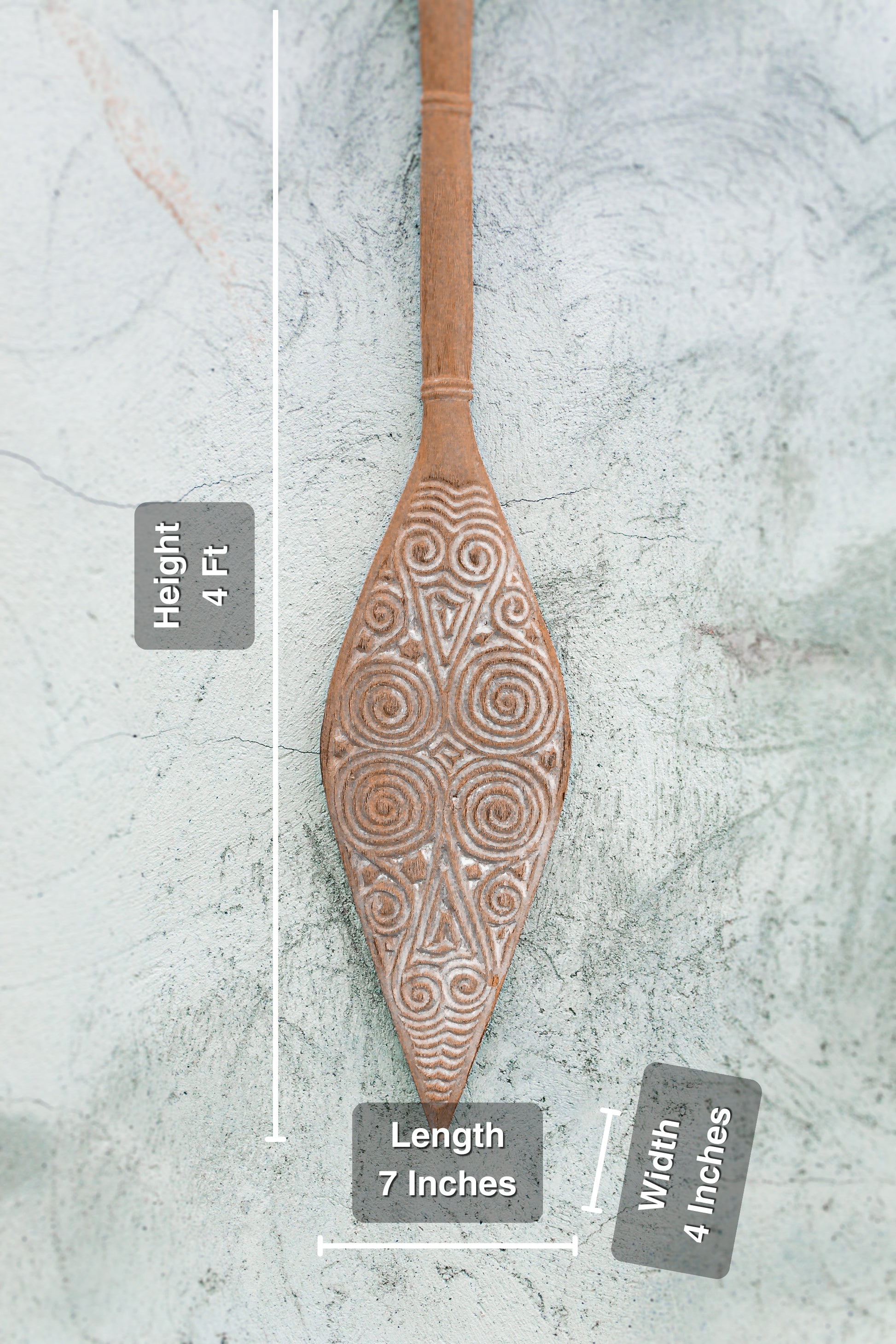 Timor Tribal Hand Carved Oars - Small - Style 06