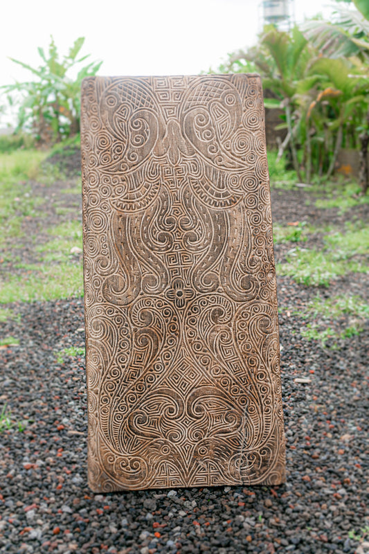 Tribal Art Carved Wall Panel - Medium