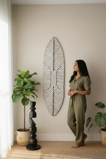 Tribal Hand Carved Surfboard - Style 03