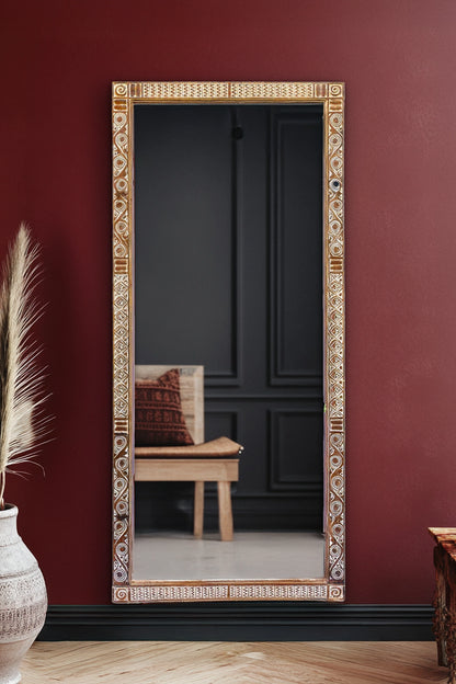 Tribal Hand Carved Wooden Mirror Frame Or Entrance Door Frame - Style 3