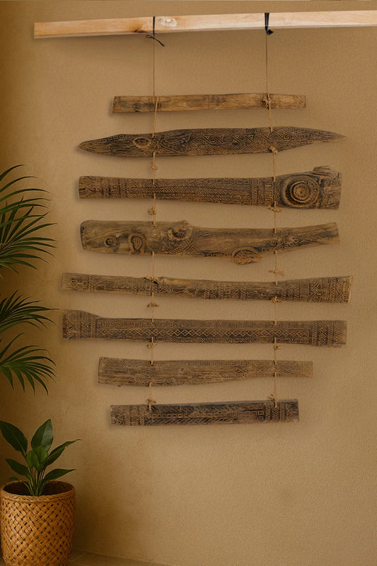 Tribal Madurese Carved Panel Set – Style 07