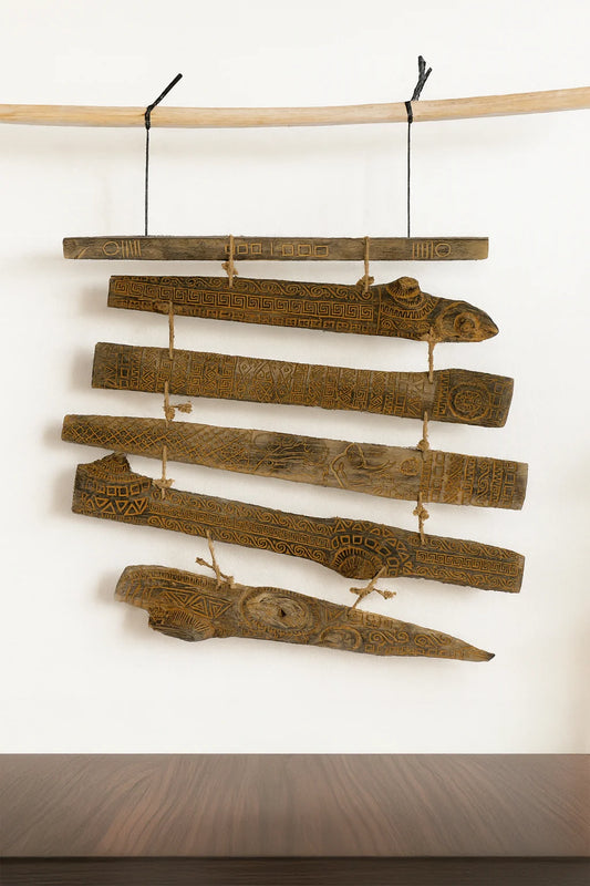 Tribal Madurese Carved Panel Set – Style 09
