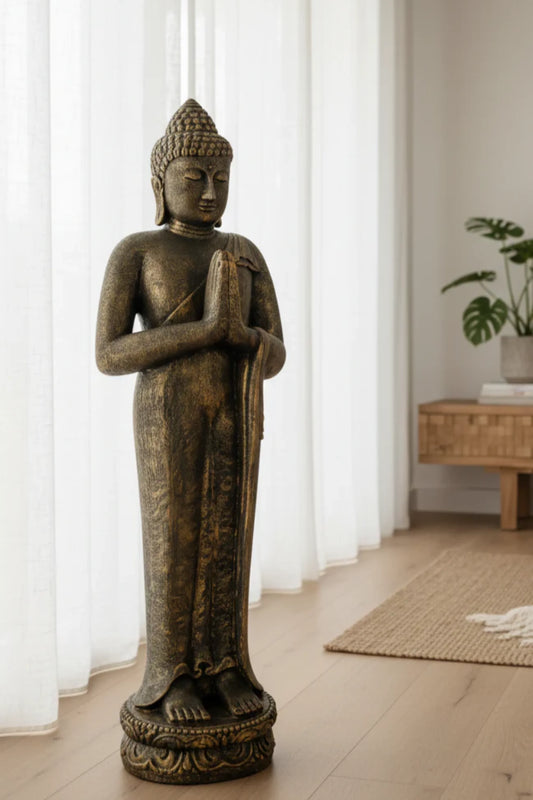 Standing Buddha - Antique Gold