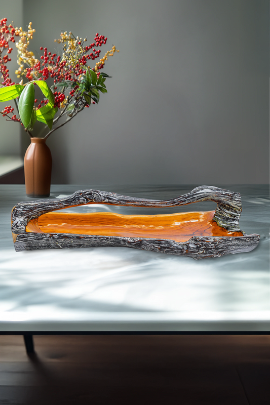 Teak Root Wooden Bowl with Handle - Style 04
